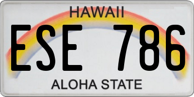 HI license plate ESE786