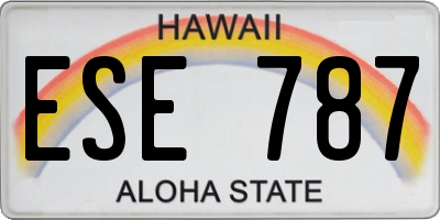 HI license plate ESE787