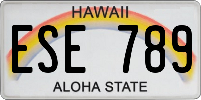 HI license plate ESE789