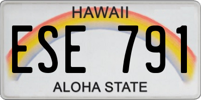 HI license plate ESE791
