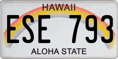 HI license plate ESE793
