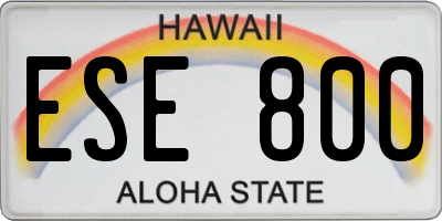HI license plate ESE800