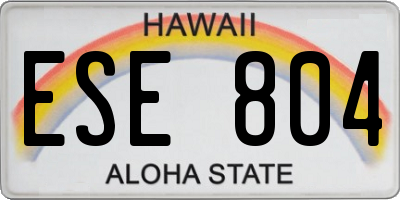 HI license plate ESE804