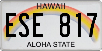 HI license plate ESE817