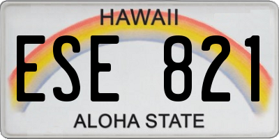 HI license plate ESE821