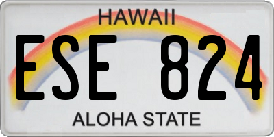 HI license plate ESE824