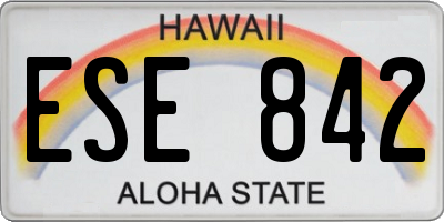 HI license plate ESE842