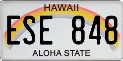 HI license plate ESE848