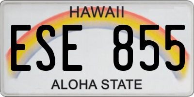 HI license plate ESE855
