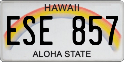 HI license plate ESE857