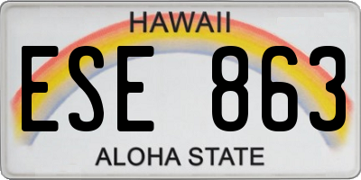 HI license plate ESE863