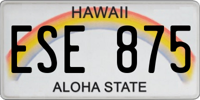 HI license plate ESE875