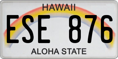 HI license plate ESE876