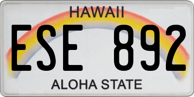 HI license plate ESE892