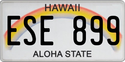 HI license plate ESE899