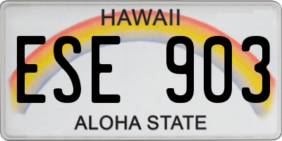 HI license plate ESE903