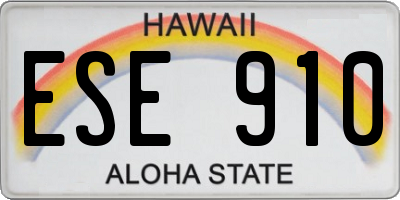 HI license plate ESE910