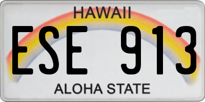 HI license plate ESE913