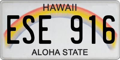 HI license plate ESE916
