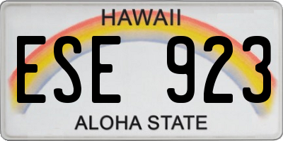 HI license plate ESE923