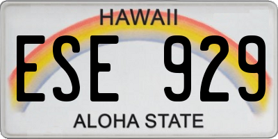 HI license plate ESE929