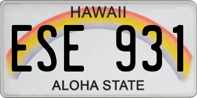 HI license plate ESE931