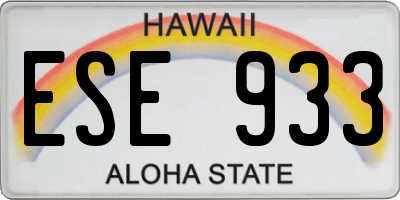 HI license plate ESE933