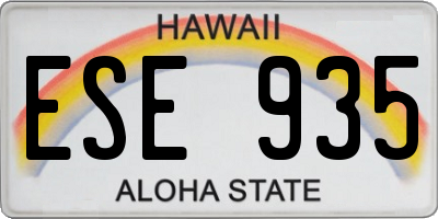 HI license plate ESE935