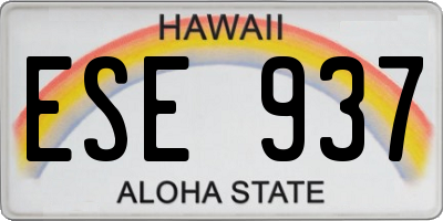 HI license plate ESE937