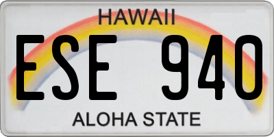 HI license plate ESE940