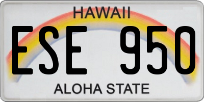 HI license plate ESE950
