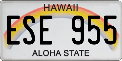 HI license plate ESE955