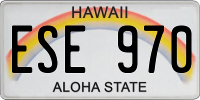 HI license plate ESE970