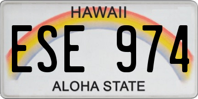 HI license plate ESE974
