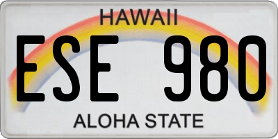 HI license plate ESE980