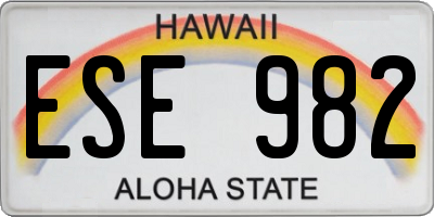 HI license plate ESE982