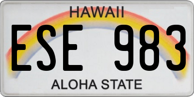 HI license plate ESE983