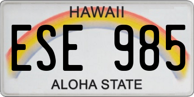 HI license plate ESE985