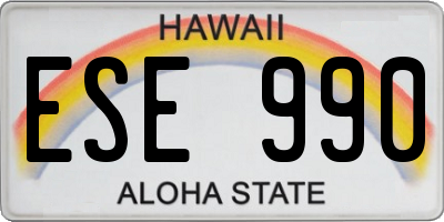 HI license plate ESE990