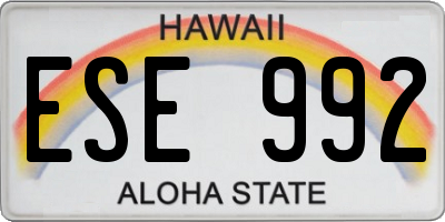 HI license plate ESE992