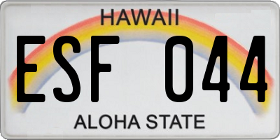 HI license plate ESF044