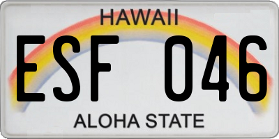 HI license plate ESF046