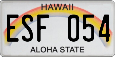 HI license plate ESF054