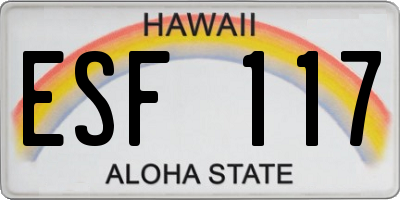 HI license plate ESF117