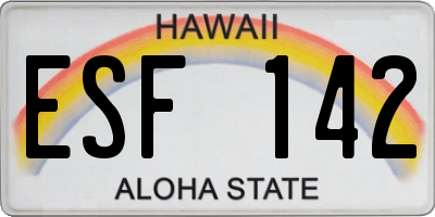 HI license plate ESF142