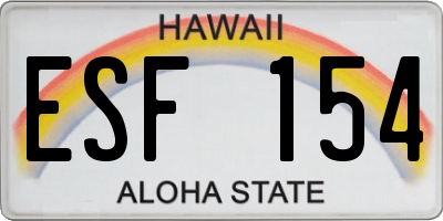 HI license plate ESF154