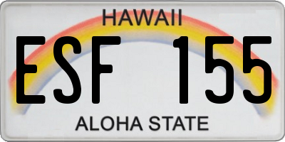 HI license plate ESF155