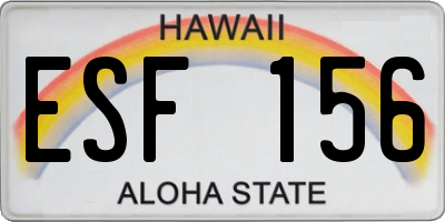 HI license plate ESF156