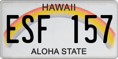 HI license plate ESF157
