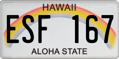 HI license plate ESF167